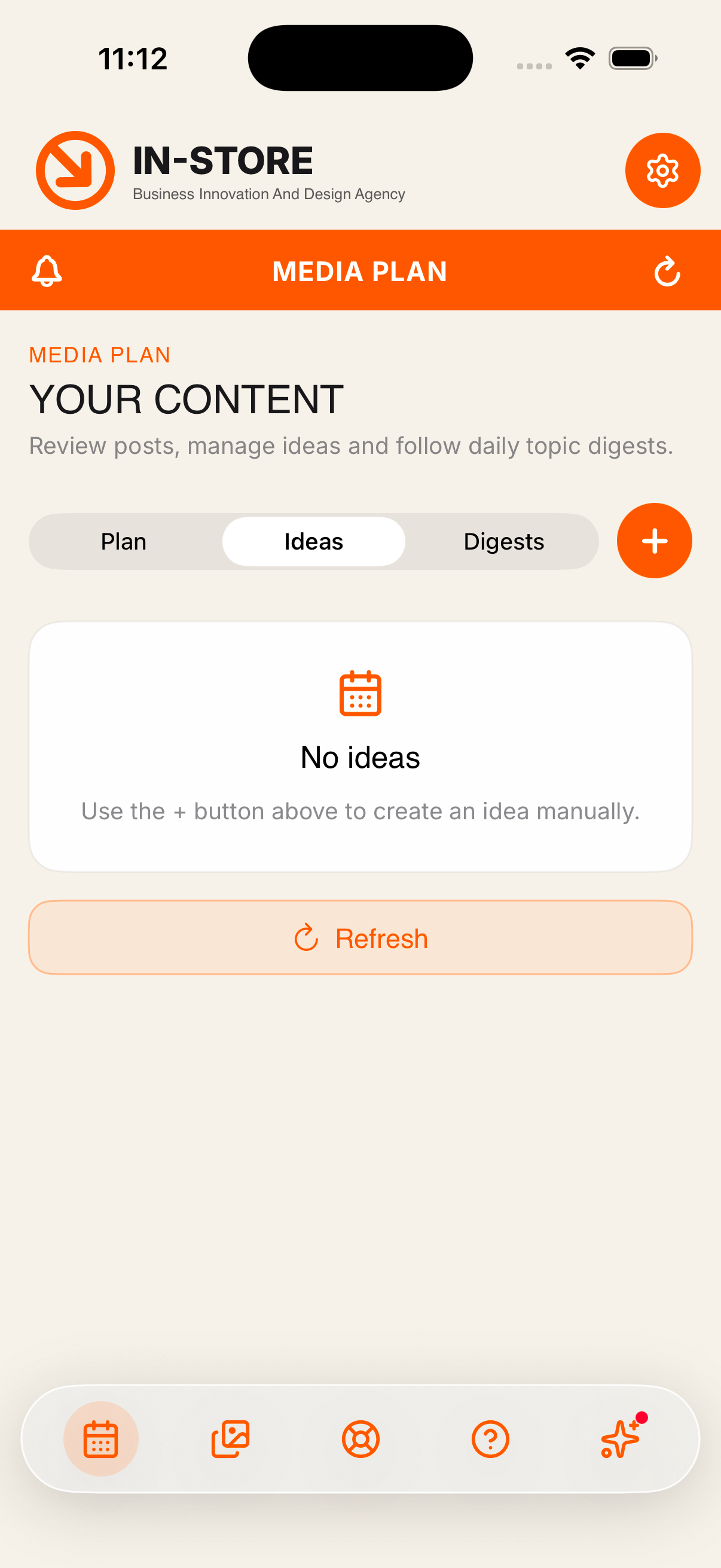 Media plan with the Plan, Ideas and Digests tabs